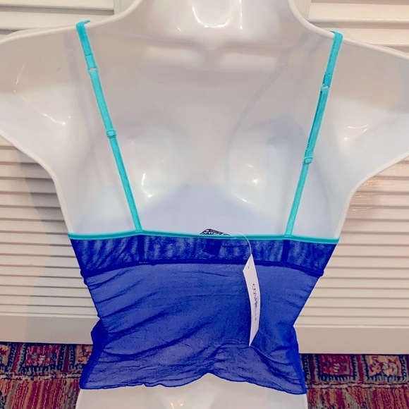 NWT Cosabella Holliwood V-Neck Cobalt Aquamarine Blue Camisole - Small - Picture 2 of 4